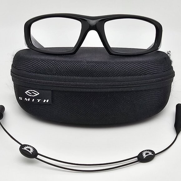 *SOLD* Smith Hudson Gloss Black Sunglasses Frame w/ Case and Retainer Strap 57mm - Picture 1 of 16